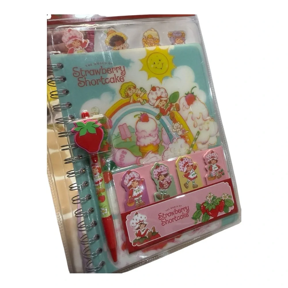 Strawberry Shortcake Tab Journal Stationery Set – Notebook, Tabs & Pen – New